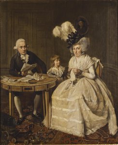 ヨハネス・エンシェデ・ジュニアの肖像1796年にワイブランドヘンドリクスによって妻のヨハンナスウェービングと息子のヨハネスエンシェデIIIと一緒に 作： Wybrand Hendricks